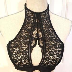 Halter Black Lace Bra